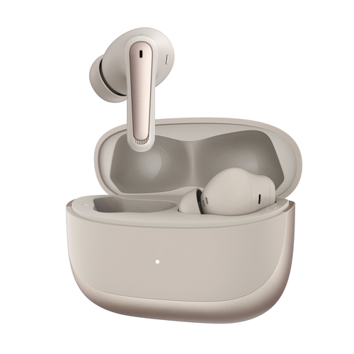 S88A earbuds in gold with light indicator charging case