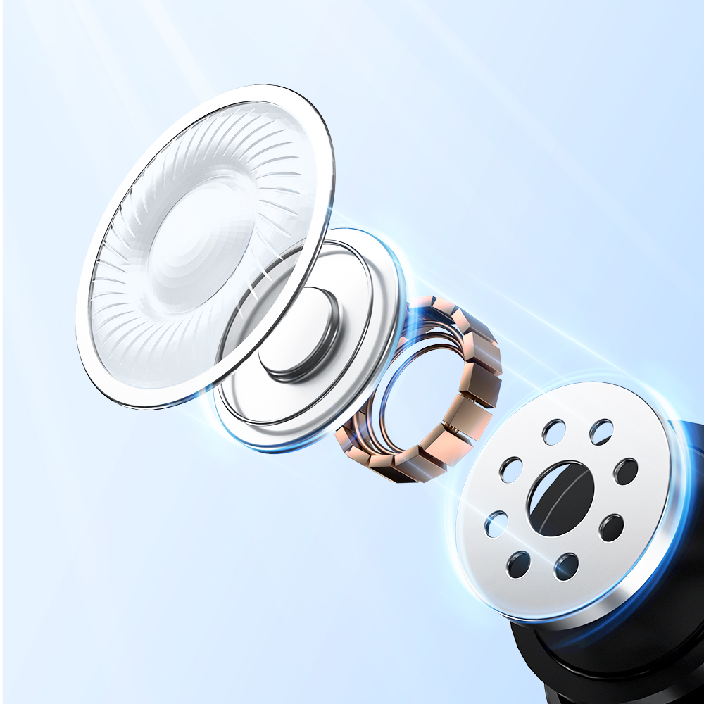 Detail of an earbud nozzle and acoustic mesh